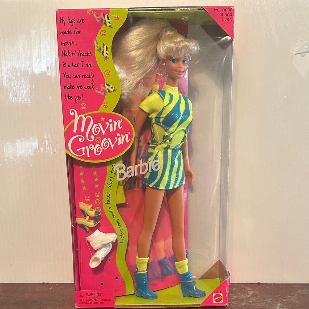 Barbie Movin' Groovin' Doll in Striped Blue and Yellow